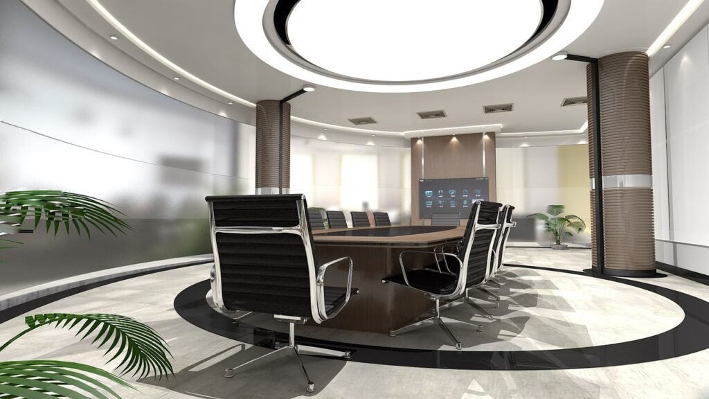 round table, bright, interior design